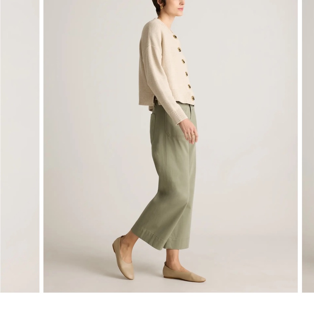 Quince Cream Button-Front Knit Cardigan - Picture 6 of 7